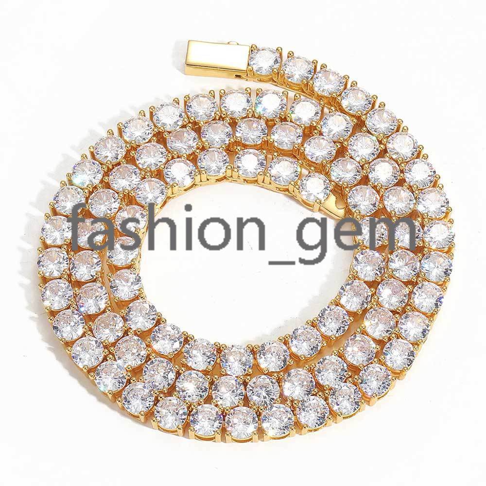 3mm Hip Hop Jewelry Iced Diamond Tennis Chain Silver Plated Brass Bling Tennis Chain Necklace Women