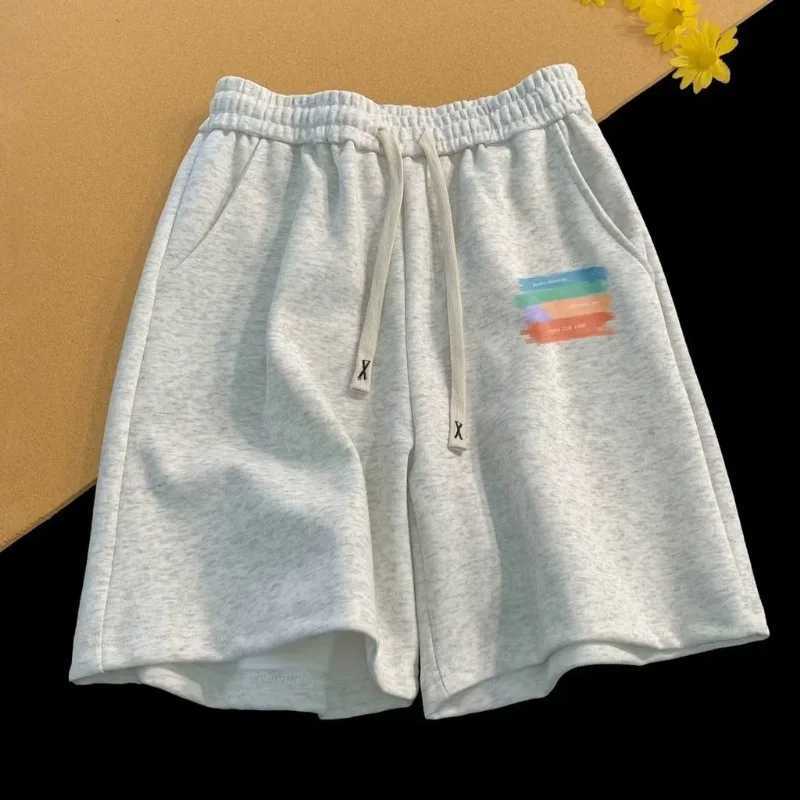 American Vintage Color Tags Print Shorts High Street Loose Soft Comfortable Drawstring Five Point Shorts Basketball Shorts Pants XJ250618