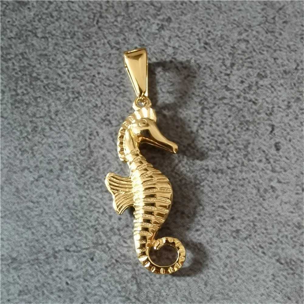 Stainless Steel Women Men Necklace Hippocampus Gold Color Seahorse Pendant Necklace Animal Jewelry Gift W250618