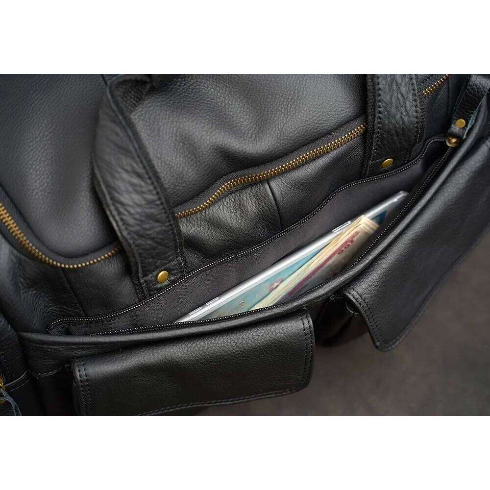 Retro Men's Leather Tote Casual Large Capacity Lage Outdoor Travel Fashion One Shoulder Crossbody Bag