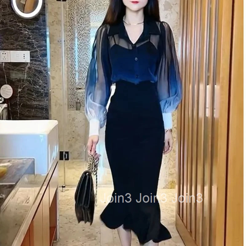 Long Sleeve Sexy Skirt Woman Outfit Commuting 2 Pieces Sets for Women Festival Y2k Clothes Clothing New Arrivals Trend 2025 Full