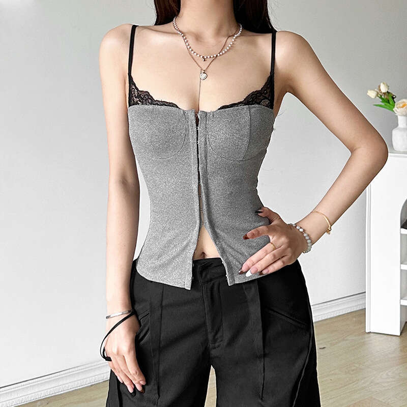 Summer New Women's Solid Color Slim Fit Street Fashion Sexy Backless Tank Top B5