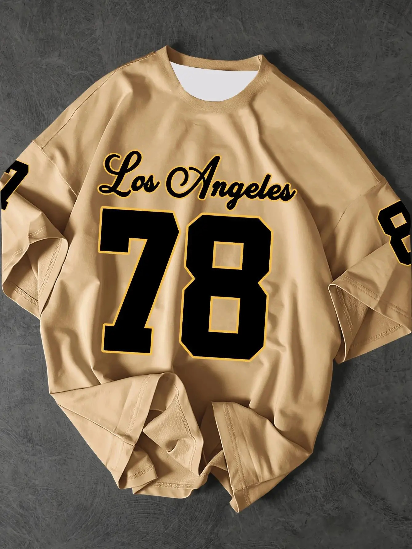The 2025 summer mens Tshirt No 78 Los Angeles printed sports jersey retro and casual 250616
