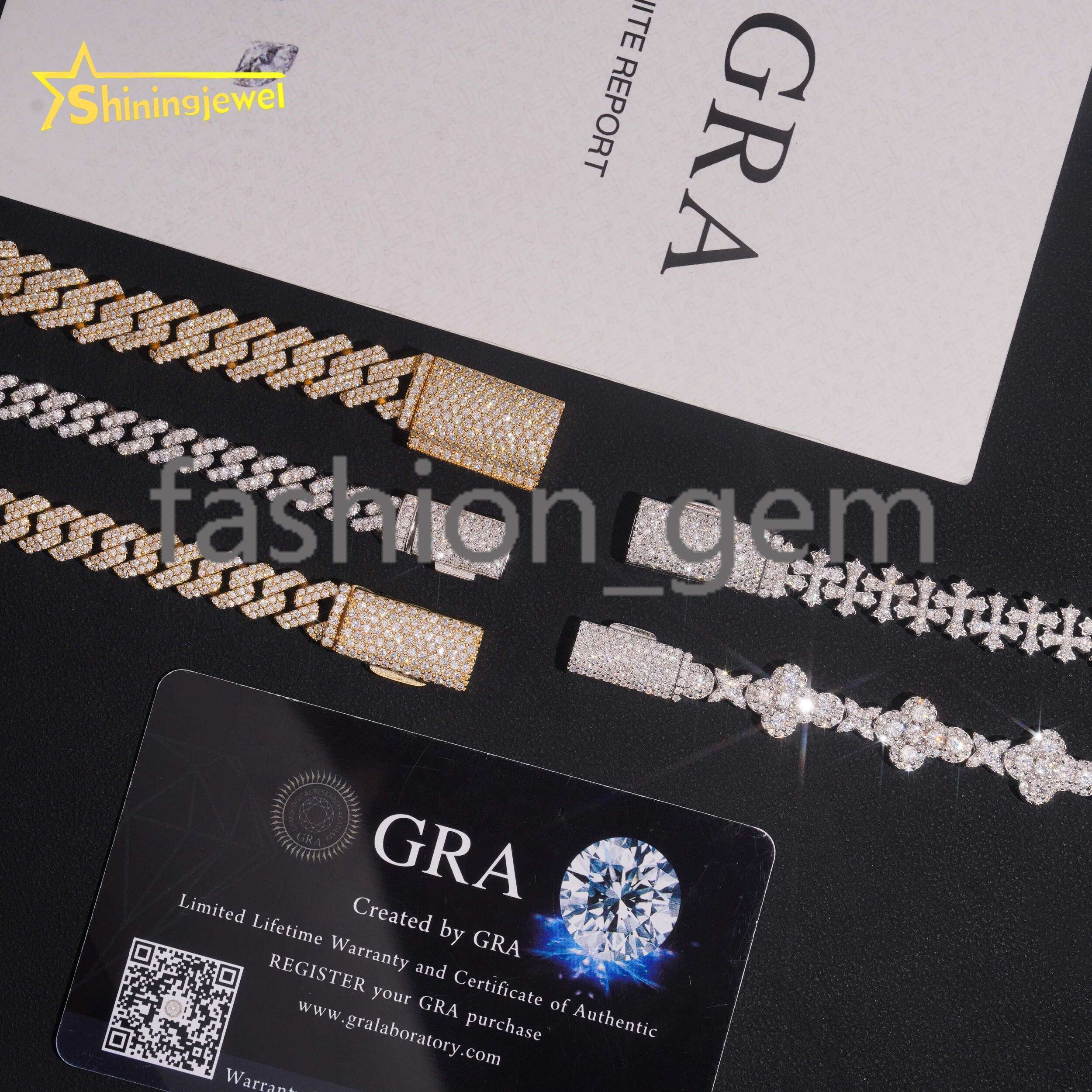 Hot Sale Iced Out Cuban Link Bracelet 925 Sterling Silver Gold Plated Pass Diamond Test VVS Moissanite Cuban Bracelet