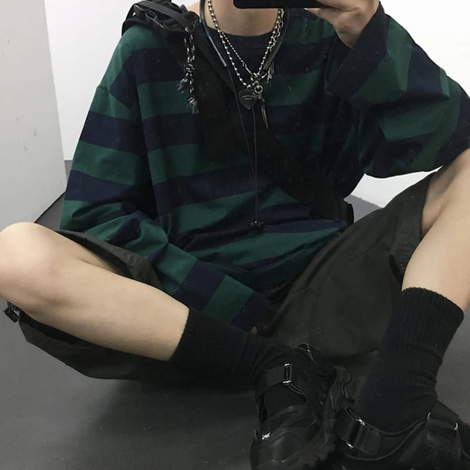 Y2k Stripe Long Sleeve Base Layer Top WomenS Spring Autumn Inner Korean Style LooseFit Couple Shirt Harajuku Oversize Tee 250617