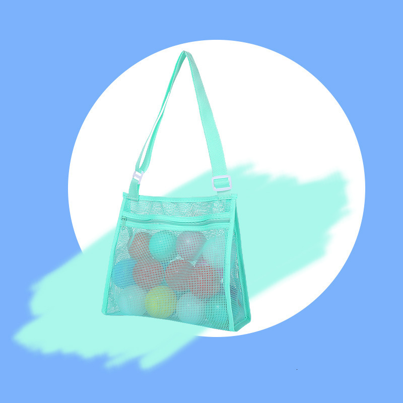 Children's Shell Collection Toy Organizer Foldable Beach Mesh Storage Bag