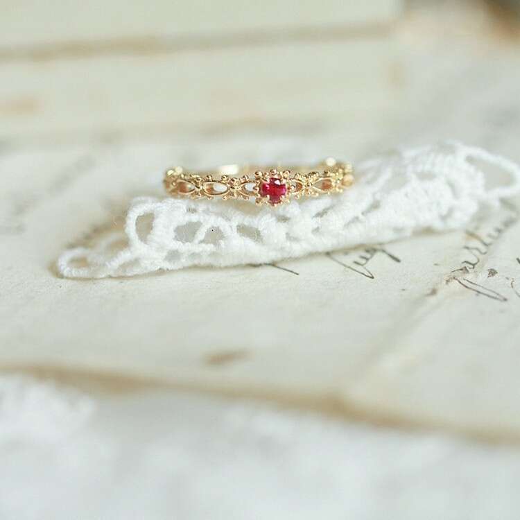 Cherry Dream Delicate and Elegant High-Quality Imitation Sweet Cultivated Red Light Luxury Ring Silver Needle Earrings