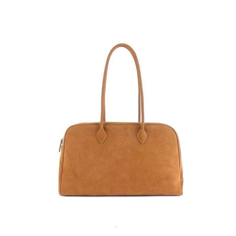 Pillow 2024 New Bowling Genuine One Shoulder Underarm Women's Anti Veet Frosted Leather Boston Bag Women