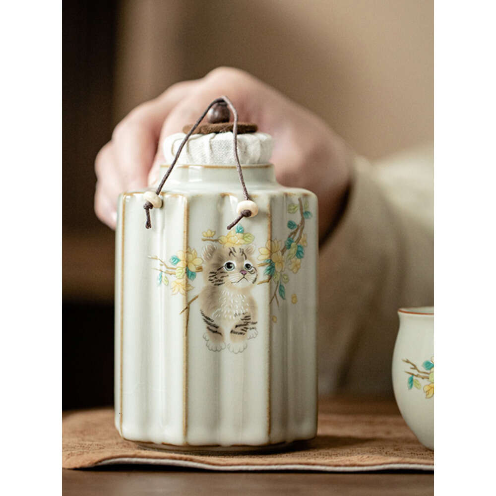 Medium Ceramic Pet Urn for Cats and Dogs - Moisture - Proof Sealed Storage