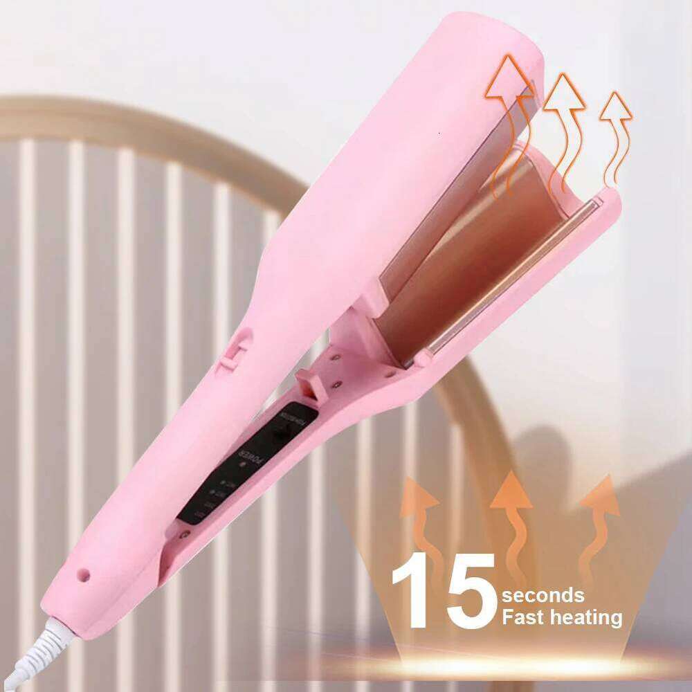 32mm Curling Iron Adjustable Temperature Fast Heating Ceramic Big Hair Crimper for Beach Waves
