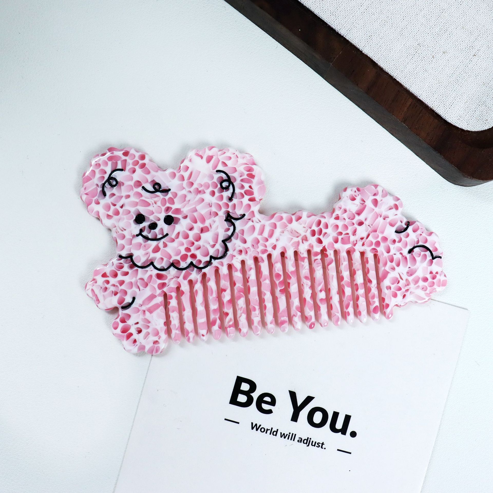 Wholesale Cute Cartoon Dog Designed Pocket Hair Comb Thickened Acetate Anti Static Hair Combs Portable Hair Tools Accessories