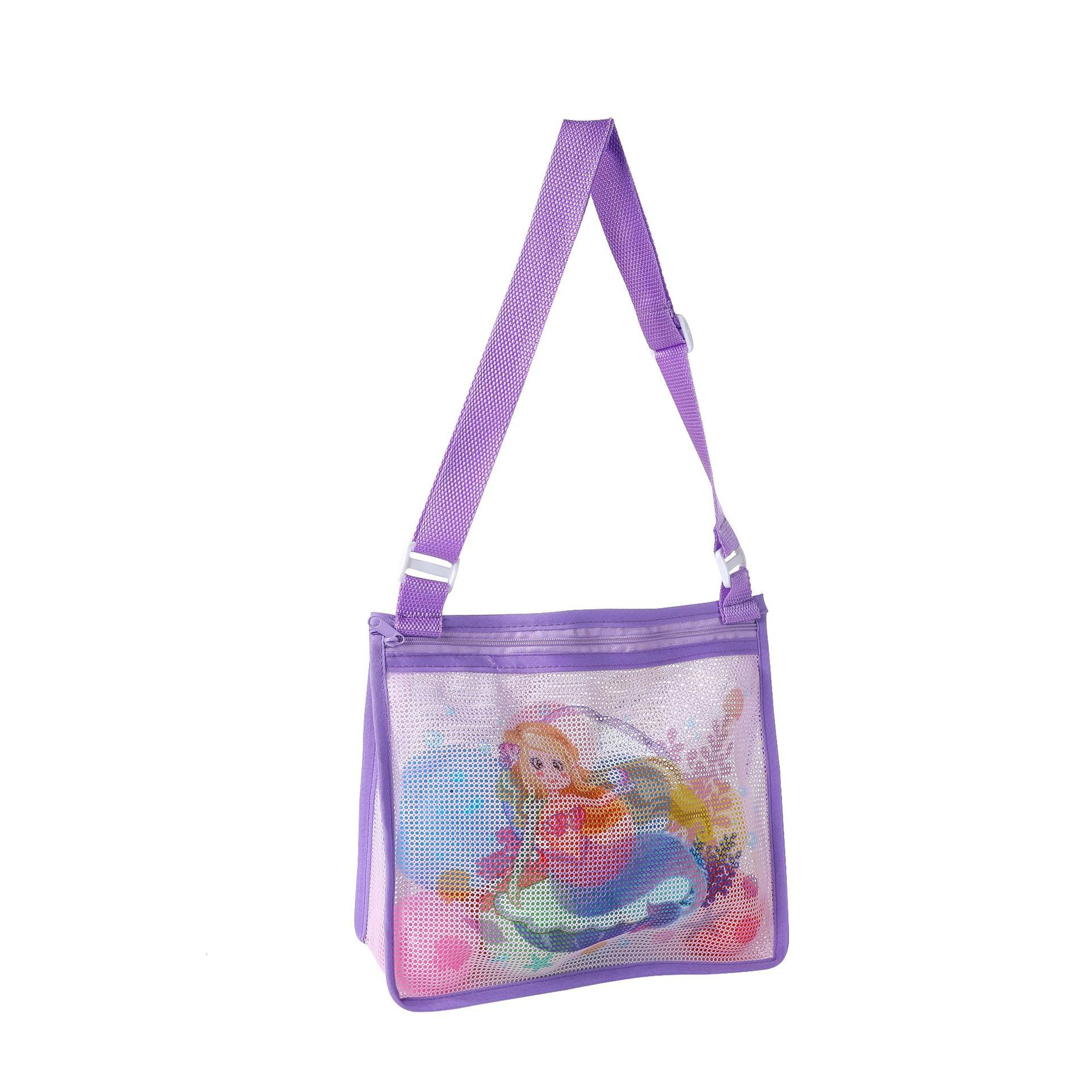 New Children's Printed Mesh Crossbody Shell Collection Beach Storage Bag
