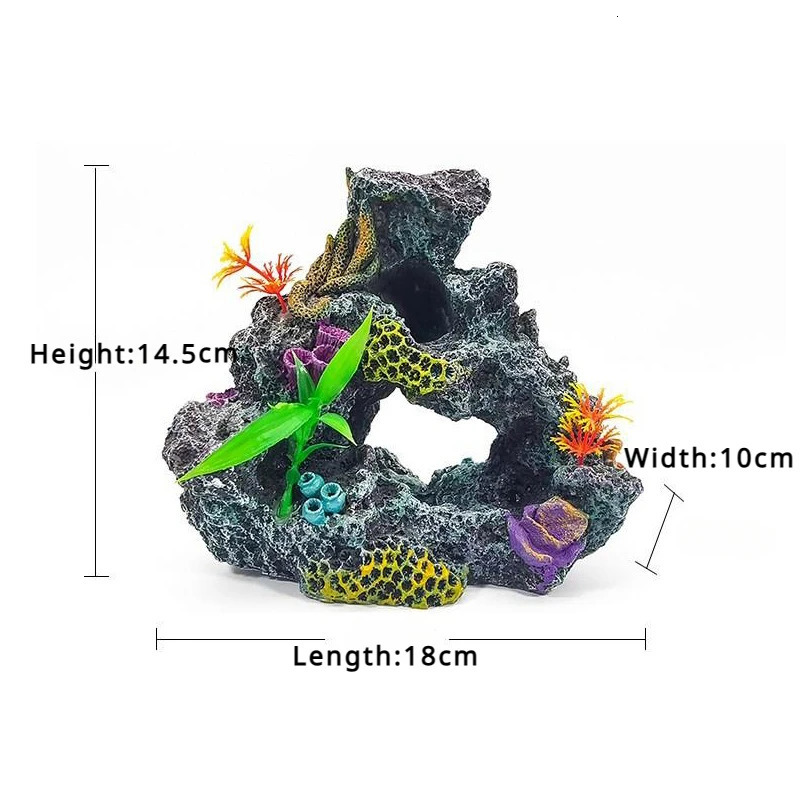 Fish Tank Decoration Aquarium Landscape Background Simulation Moss Coral Decoration Imitation Submarine Stone Resin Rockery 250613