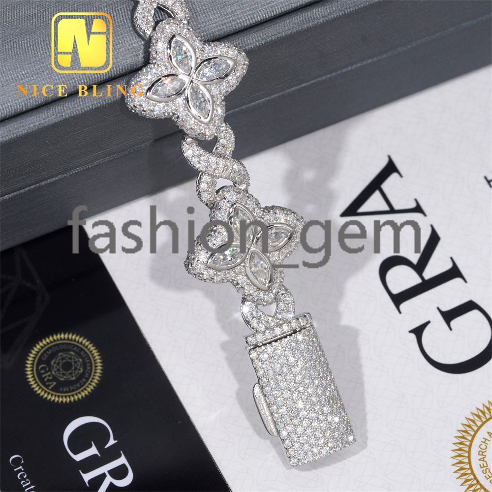 Custom Made Iced Out Luxury Jewelry Rapper Men Jewelry Hip Hop VVS1 Moissanite Diamond Cuban Bracelet