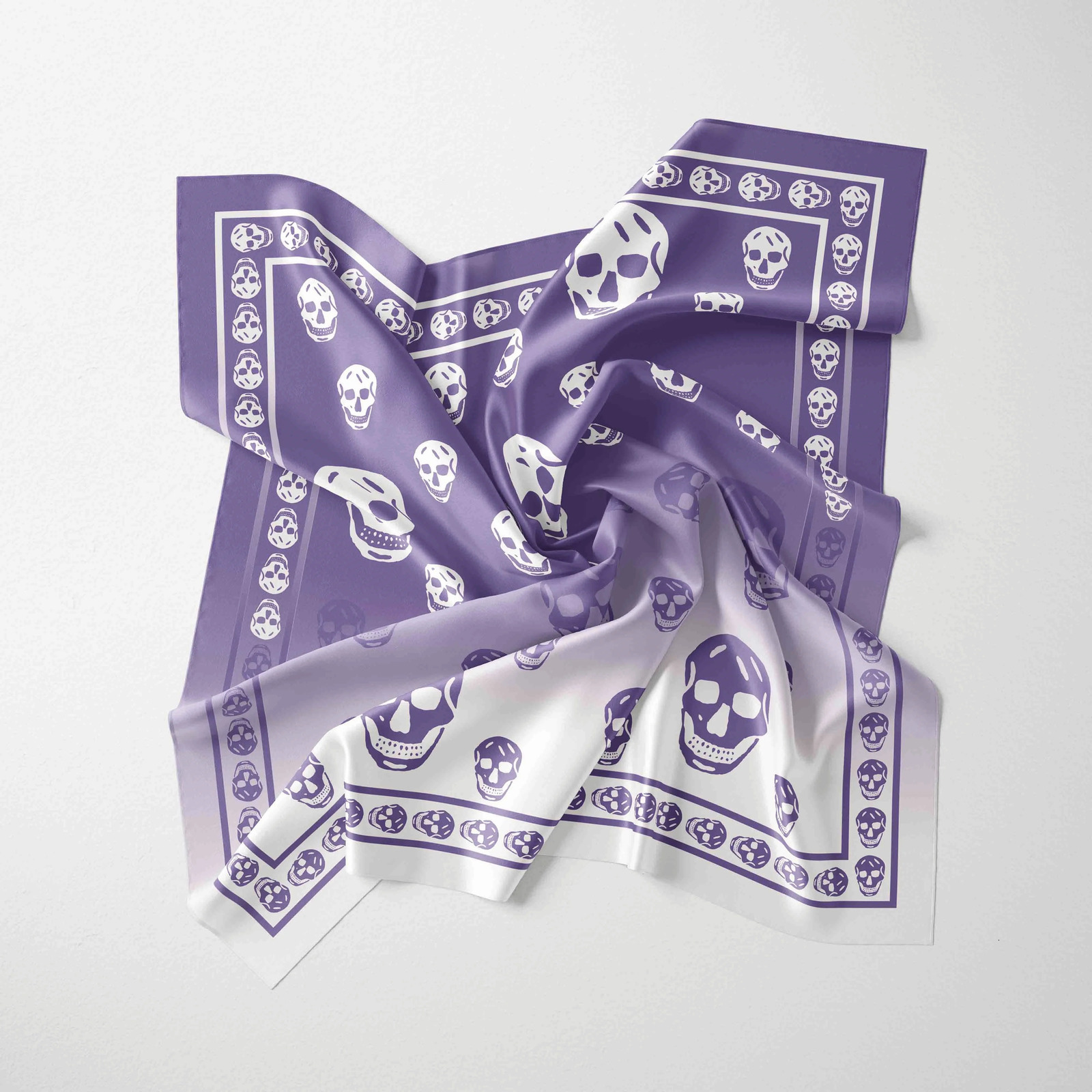Factory Wolesale 2025 Print Square Scarf Women Bandana Skull Hairband Lady Head Wraps Female Shawl Fashion Neckerchief 250617