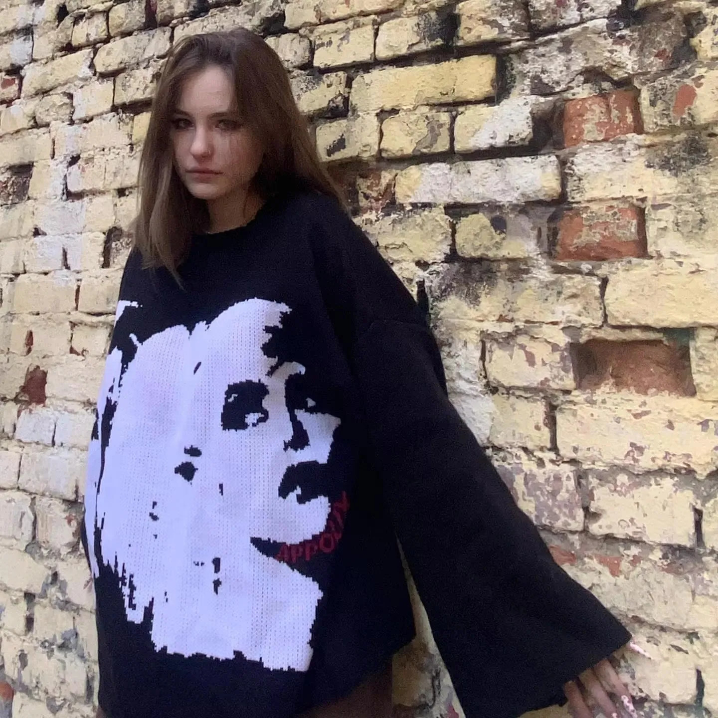 Men Women unisex jumper goth abstract Knitted Sweater Harajuku Fashion Loose Tops Casual Streetwear Pullover Y2K vintage Winter 250617