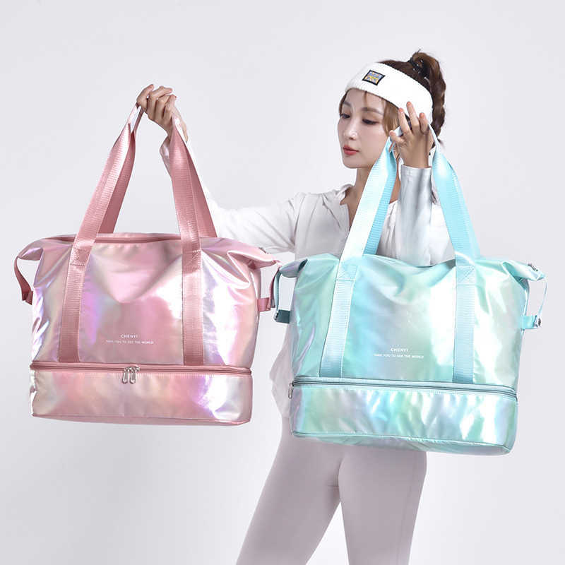 New Candy Color Travel Bag Large Capacity Independent Shoe Compartment Dry Wet Separation Storage Sports Yoga Fitness Bag