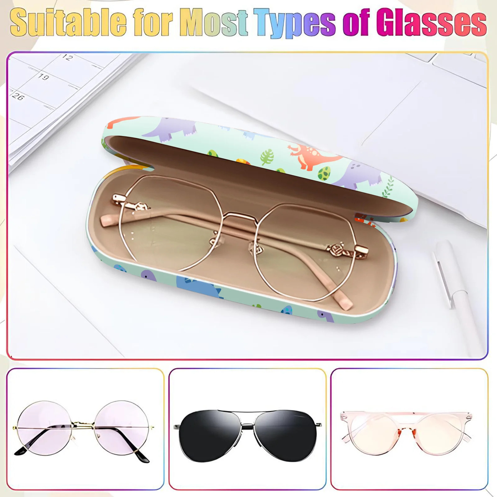 1Pcs Eyeglasses Case Portable Hard Shell Protective Case for Glasses with 250617