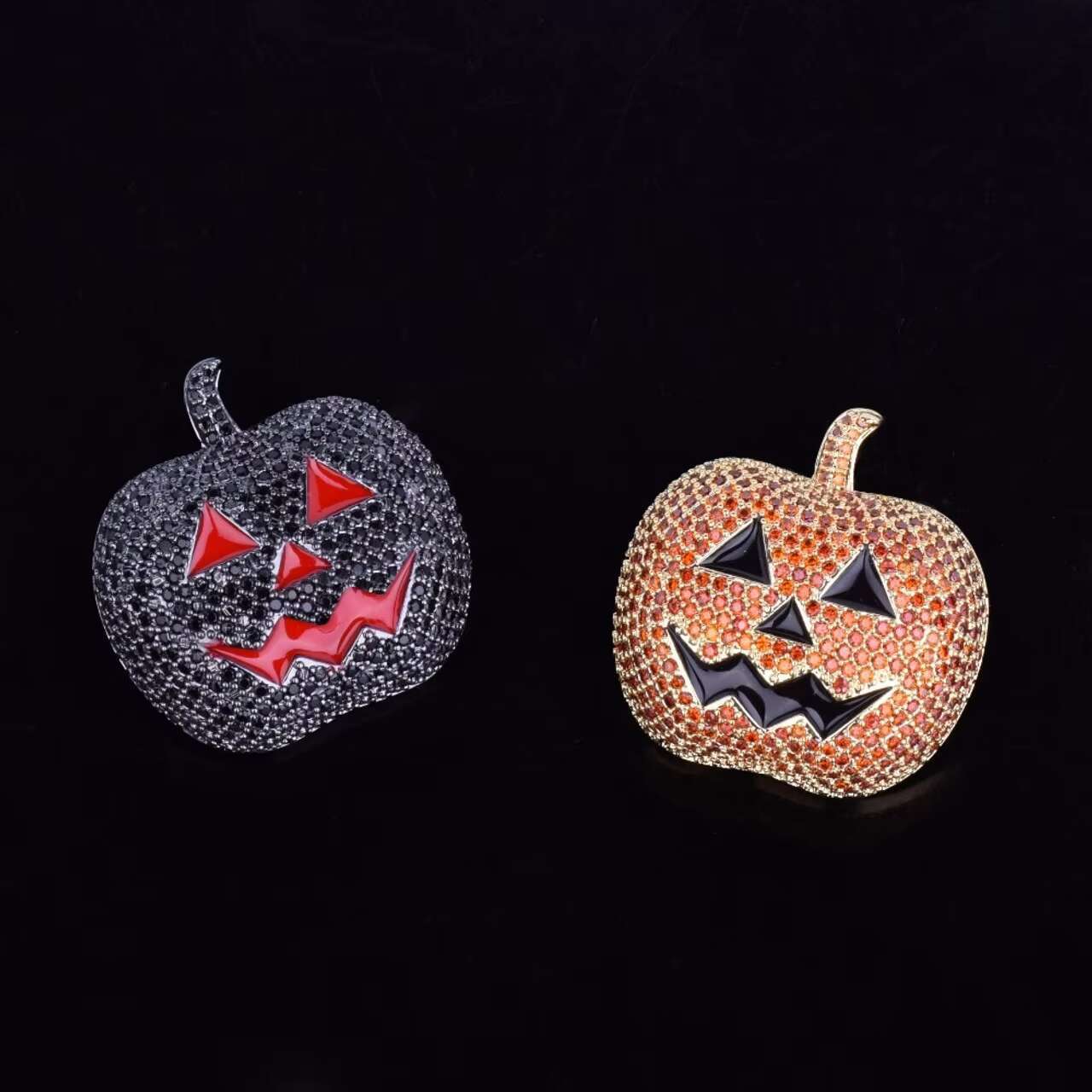 New Arrival Hip Hop Style Moissanite Necklace Halloween Pumpkin Pendant with Fancy Design
