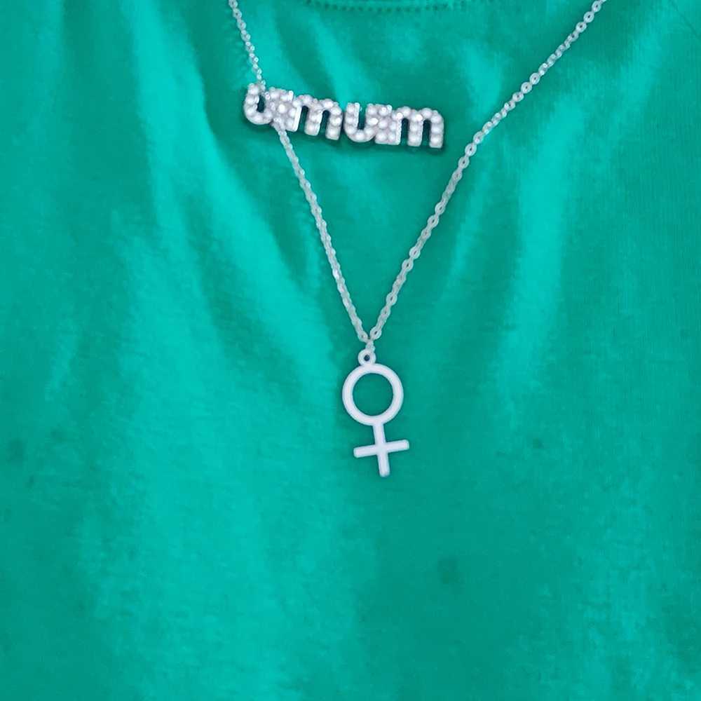 Venus symbol necklace feminism jewelry woman symbol pendant sterling silver female symbol necklace feminism gift W250618