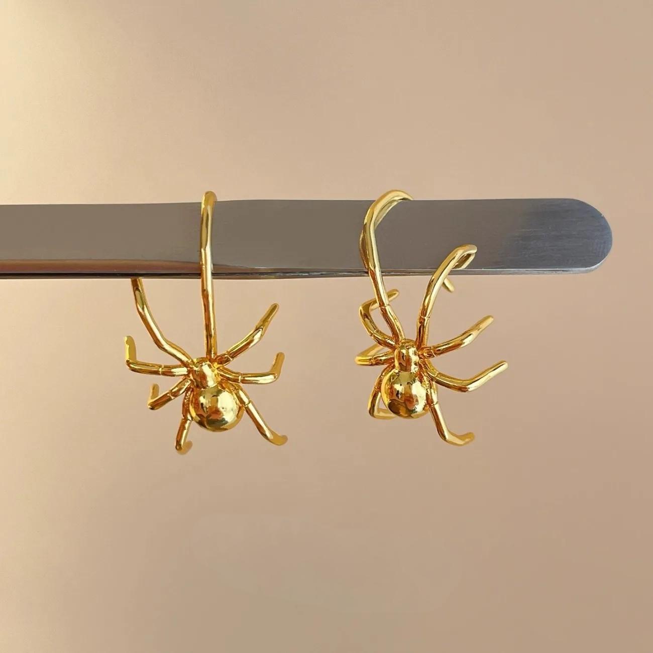 Vintage Handcrafted Silver Spider Hook Earrings - Unique & Elegant Design for Women, Premium & High-End Feel