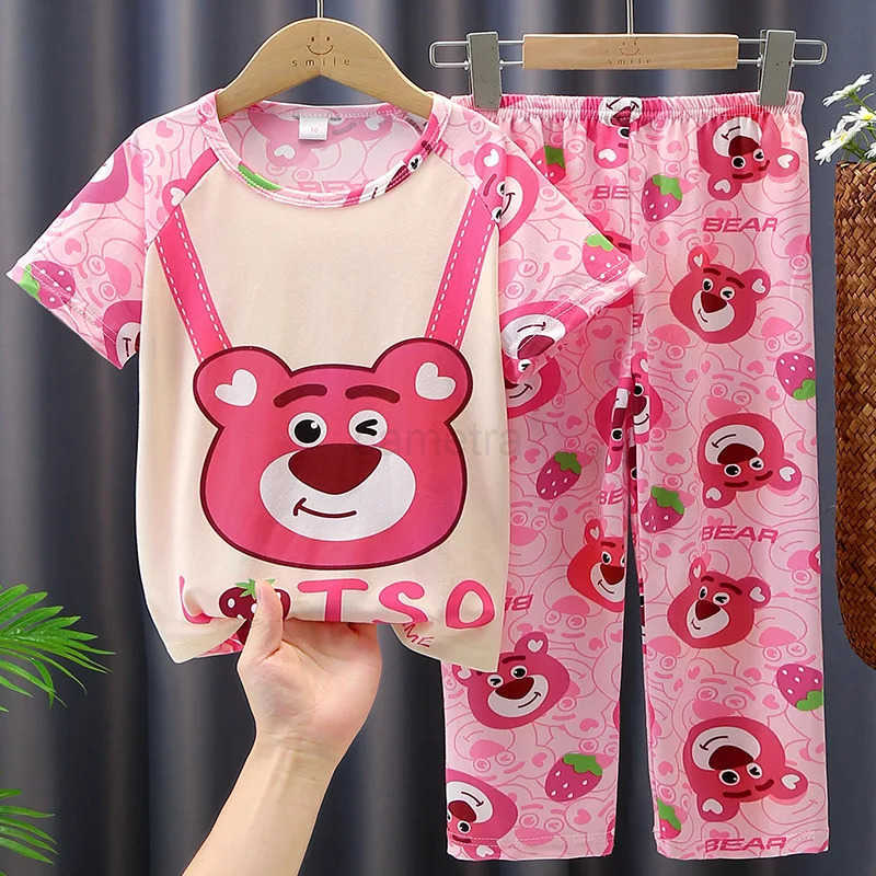 Sanrio Hello Kitty Girls Pajama Sets Short Tops+Long Pants 2 Pieces Kuromi Soft Childrens Sleepwear Kids Pajamas Suits Nightwear XJ250618XJ250618