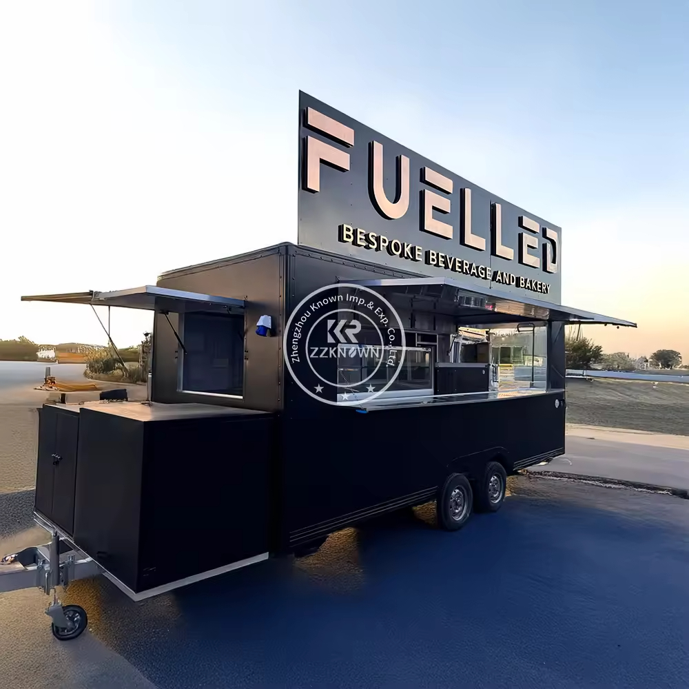 Mobile Coffee Food Cart Truck BBQ Ice Cream Food Trailer Restaurant Fully Equipped Street Restaurant Catering Fast Food Trailer For Sale