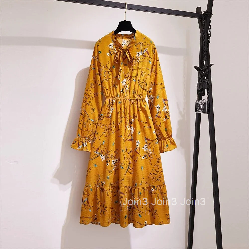 Womens Long Sleeve Dresses Midi Silk Bow Female Dress Korean Style On Sales Elegant Party Promotion Outfits X Thic Hot Chic Y2k