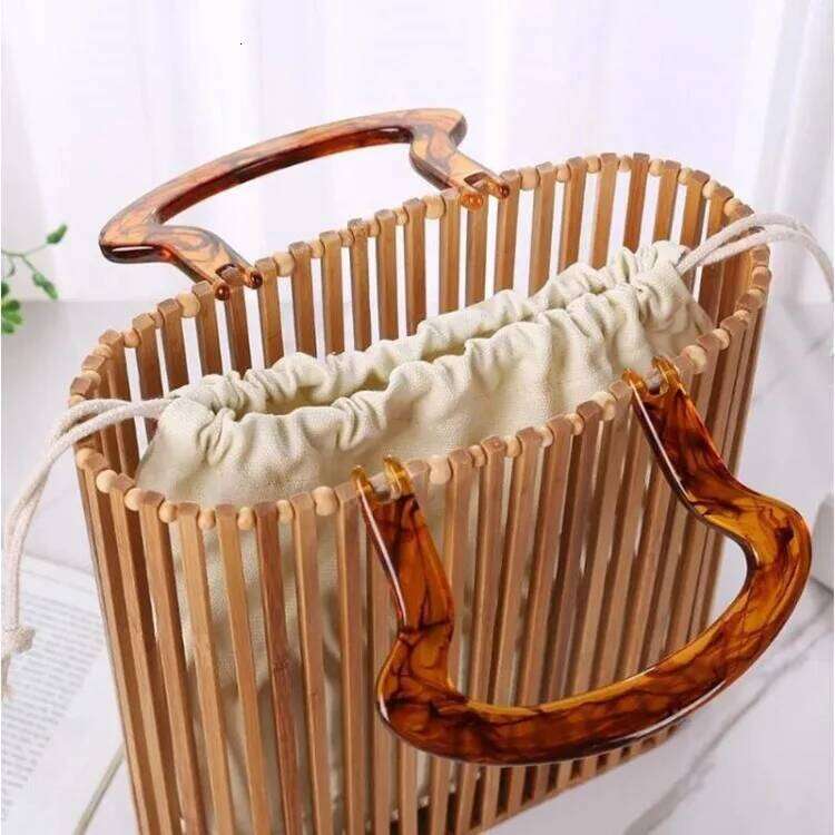 Fashion Beach Bamboo Acrylic Handbag 2024 New European and American Women's Bag