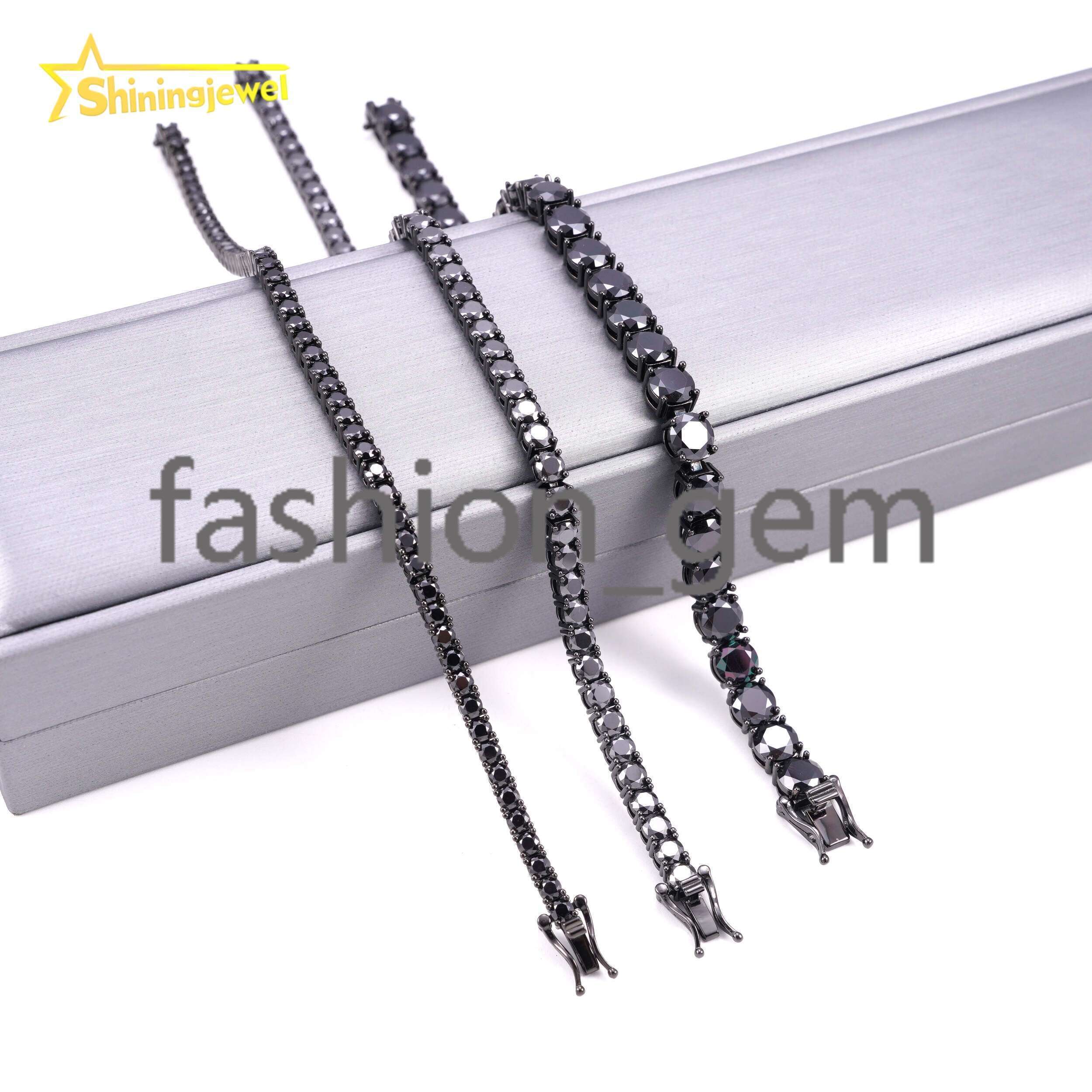 Hip Hop Jewelry 925 Sterling Silver Fashion Necklaces 2mm 3mm 4mm 5mm 6.5mm Iced Out VVS Moissanite Tennis Chain Necklace
