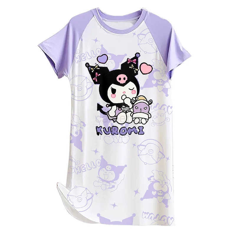 Sanrio Kawaii My Melody Kuromi Cinnamoroll Childrens Thin Nightgown Summer Anime Sanrio Girls Heart Parent-Child Sling Nightgown XJ250618XJ250618