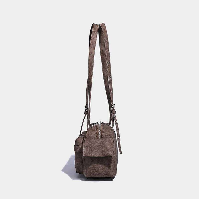 Vintage Women Motorcycle Shoulder Niche Designer Sweet Cool Girl Handbags Large Capacity Multi-Pocket Single Crossbody Bag