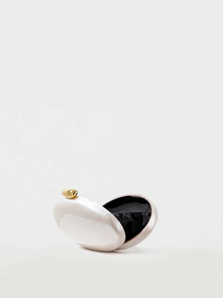 Egg Shape Clutch Bag Acrylic Purse Women Wedding Evening Party Cute Ivory Pearl Color Purse Handbag Summer New 2024 Z250618