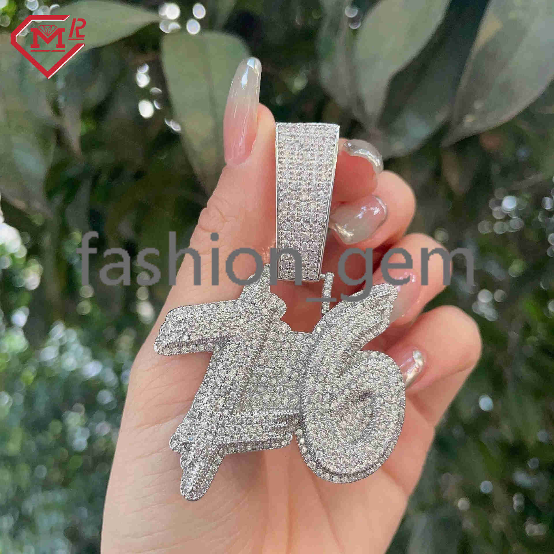 Custom Name Letter Moissanite Pendant Chain Iced Out 925 Silver Pass Diamond Tester Vvs Moissanite Hip Hop Men Pendant