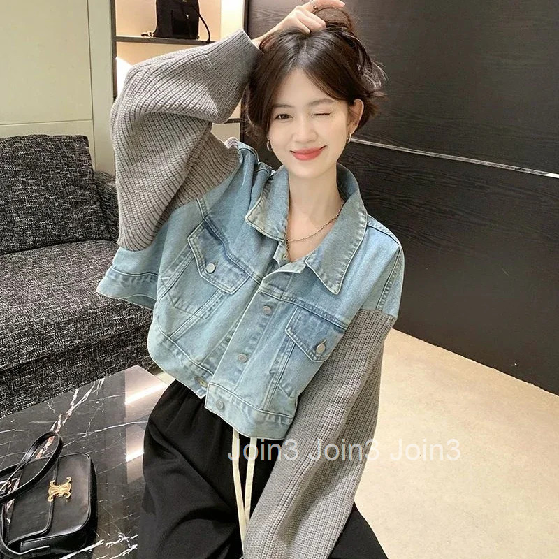 Spring Autumn Korean Popular Clothes Denim Jacket for Women Patchwork Designer 2025 Models Harajuku Cheap Y2k Cowboy Coat Woman