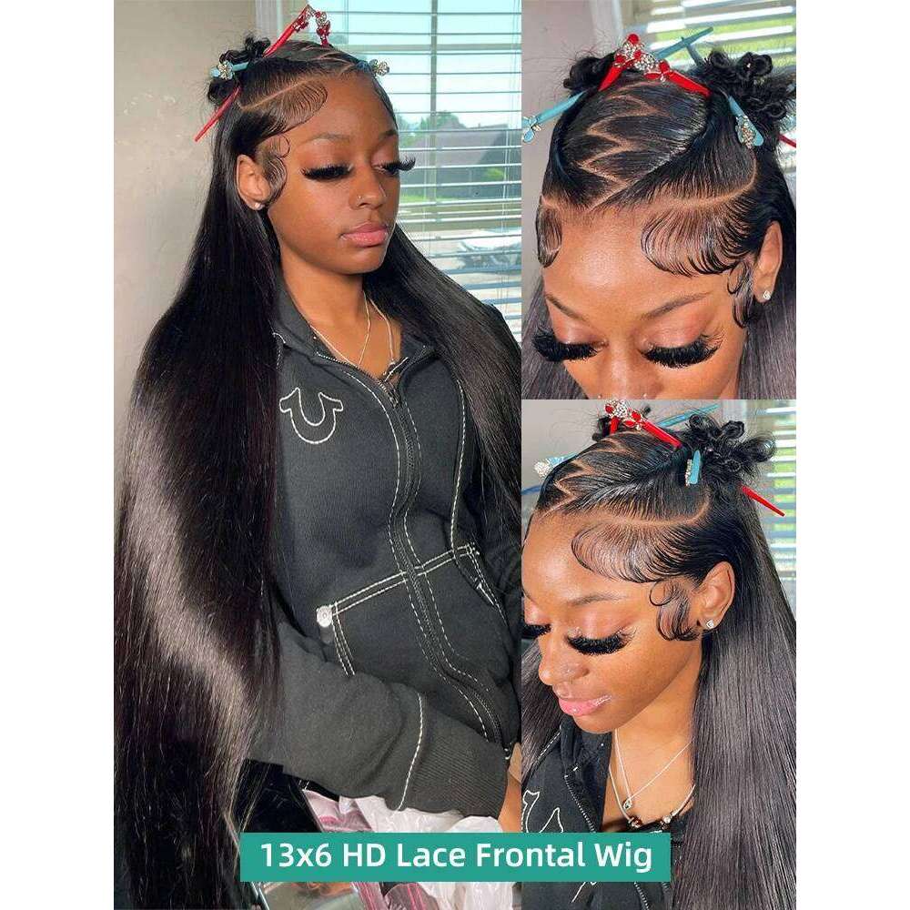 YKB HD Transparent 5x5 Closure Bone Straight 40 44 Inch 13x4 Front Wig 13x6 Lace Frontal Human Hair Wigs For Women