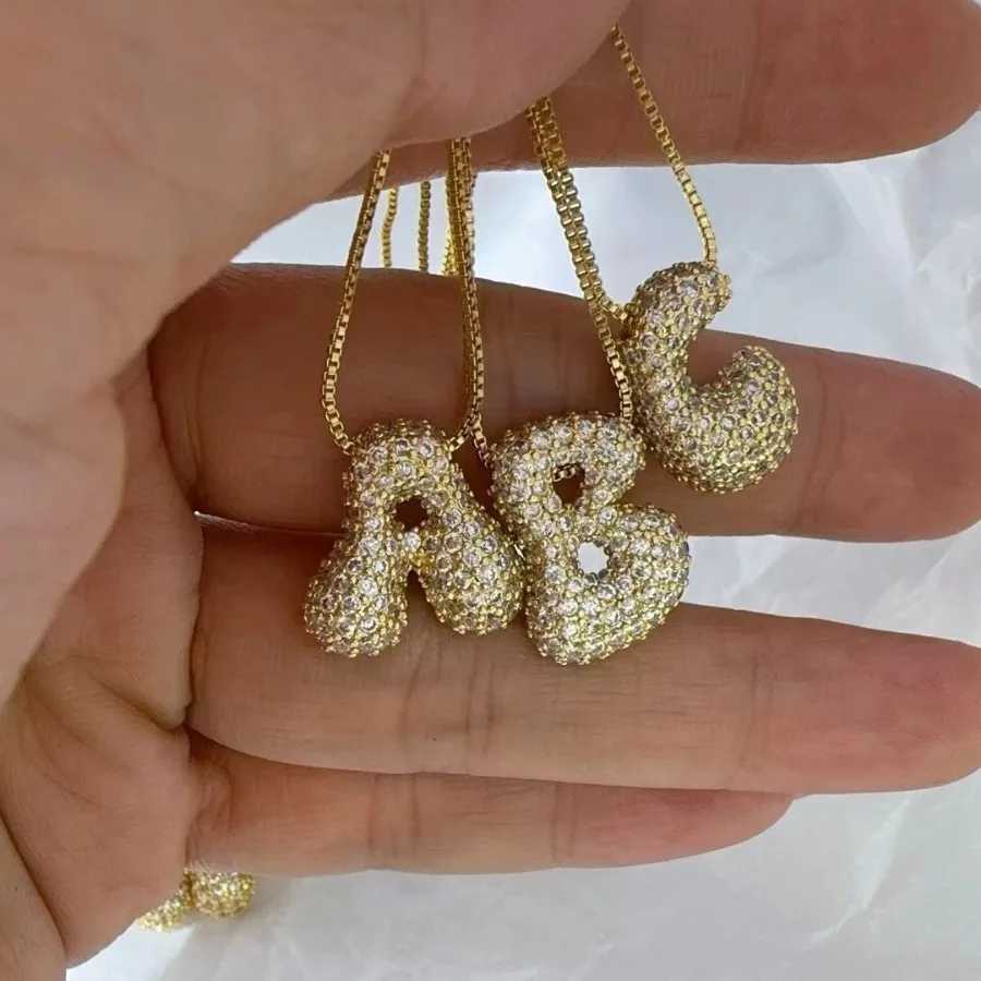 Fashion Hot Selling 26 English Letter Alphabet Cubic Zircon Pendant Adjustable Necklace For Women Exquisite Luxury Charm Jewelry W250618