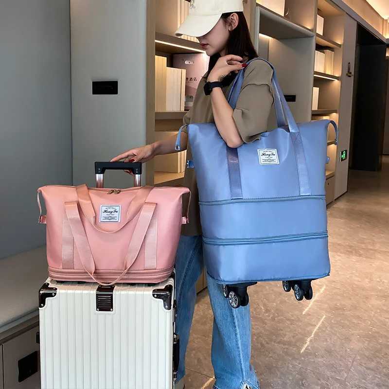 New Universal Wheel Travel Garment Bag Carry on Garment Duffel Bag for Men Women Suitcase Dry Wet Separation Travel Bag W250618