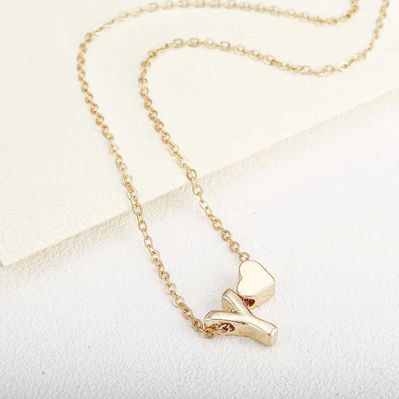 Fashion Tiny Heart Dainty Initial Necklace With Letter Name Choker Necklace For Women Pendant Jewelry Accessories Gift W250618