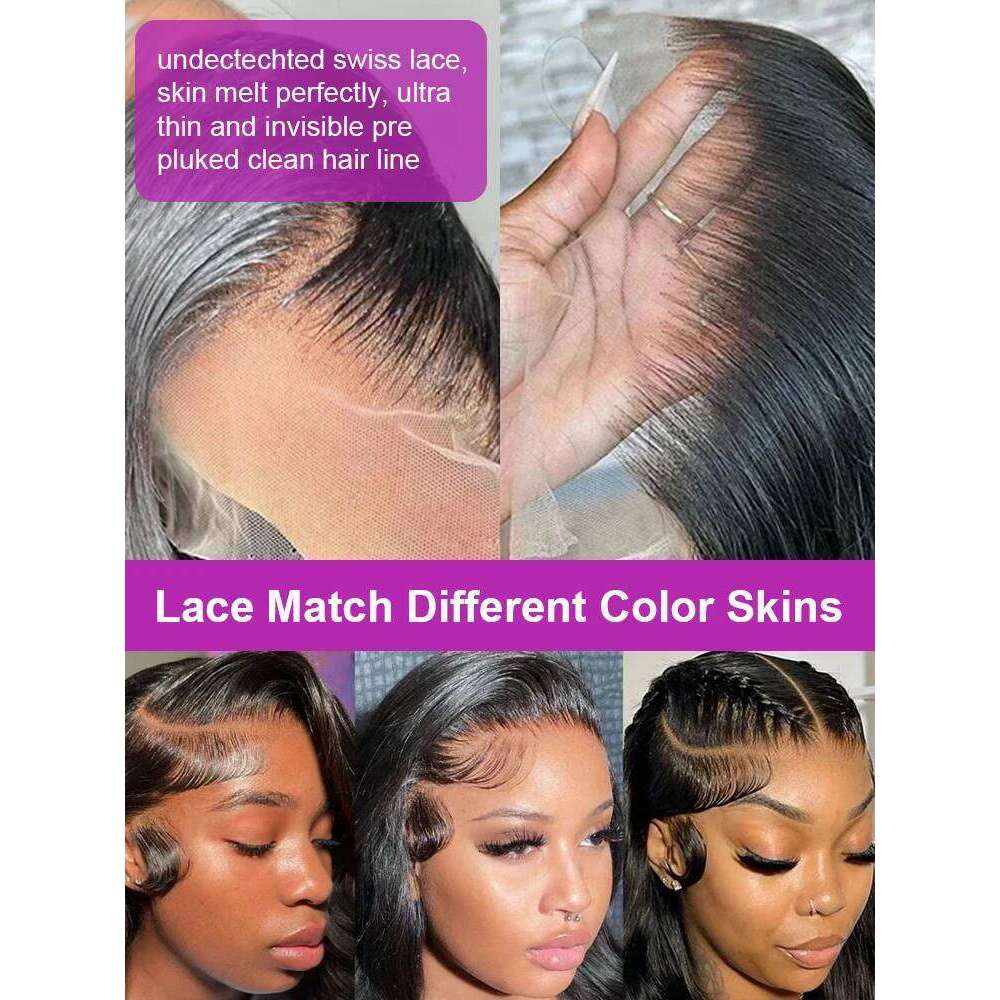 40 Inch Loose Deep 360 Front Human Hair Preplucked Brazilian Nature Water Wave 13x6 HD Lace Frontal Wig For Women