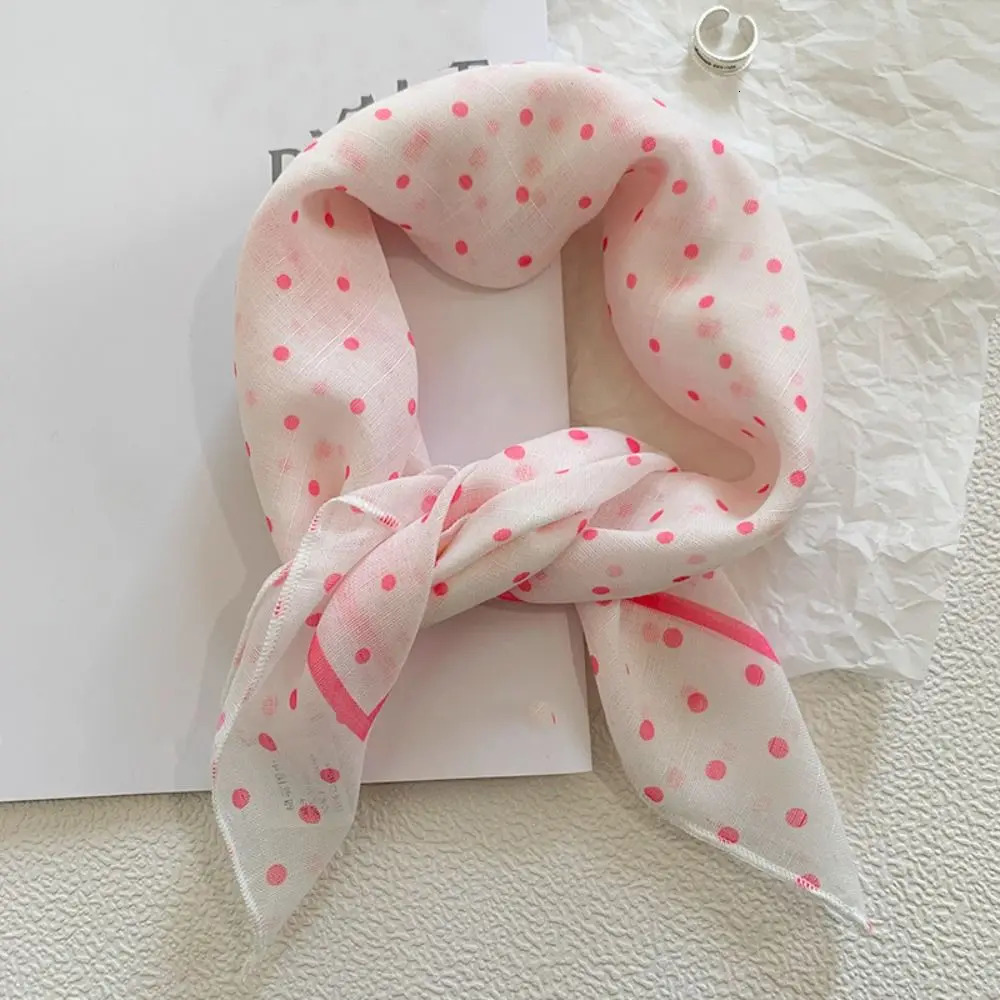 Sweet Pastoral Style Summer Triangle Headscarf Silk Polka Dot Fresh Floral Headband French Lattice Women Hair Band Children 250617