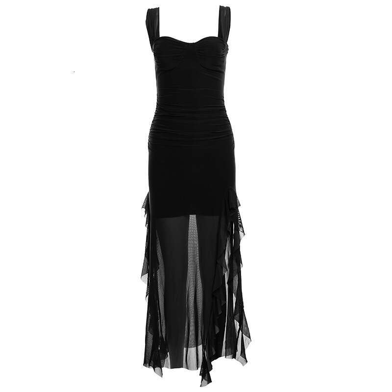 Spring/Summer New Women's Sexy Strapless Split Bodycon Long Dress B5