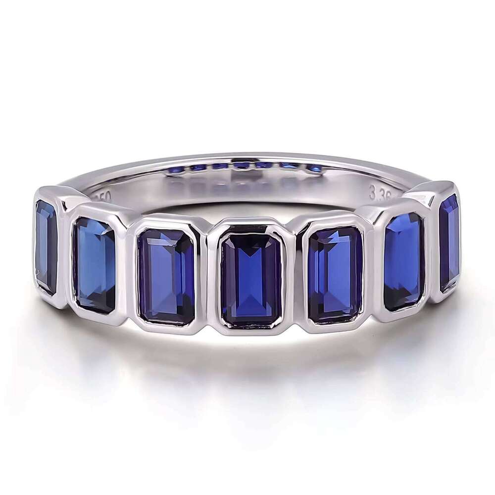 Pt950 Men's Blue Lab Grown Ring