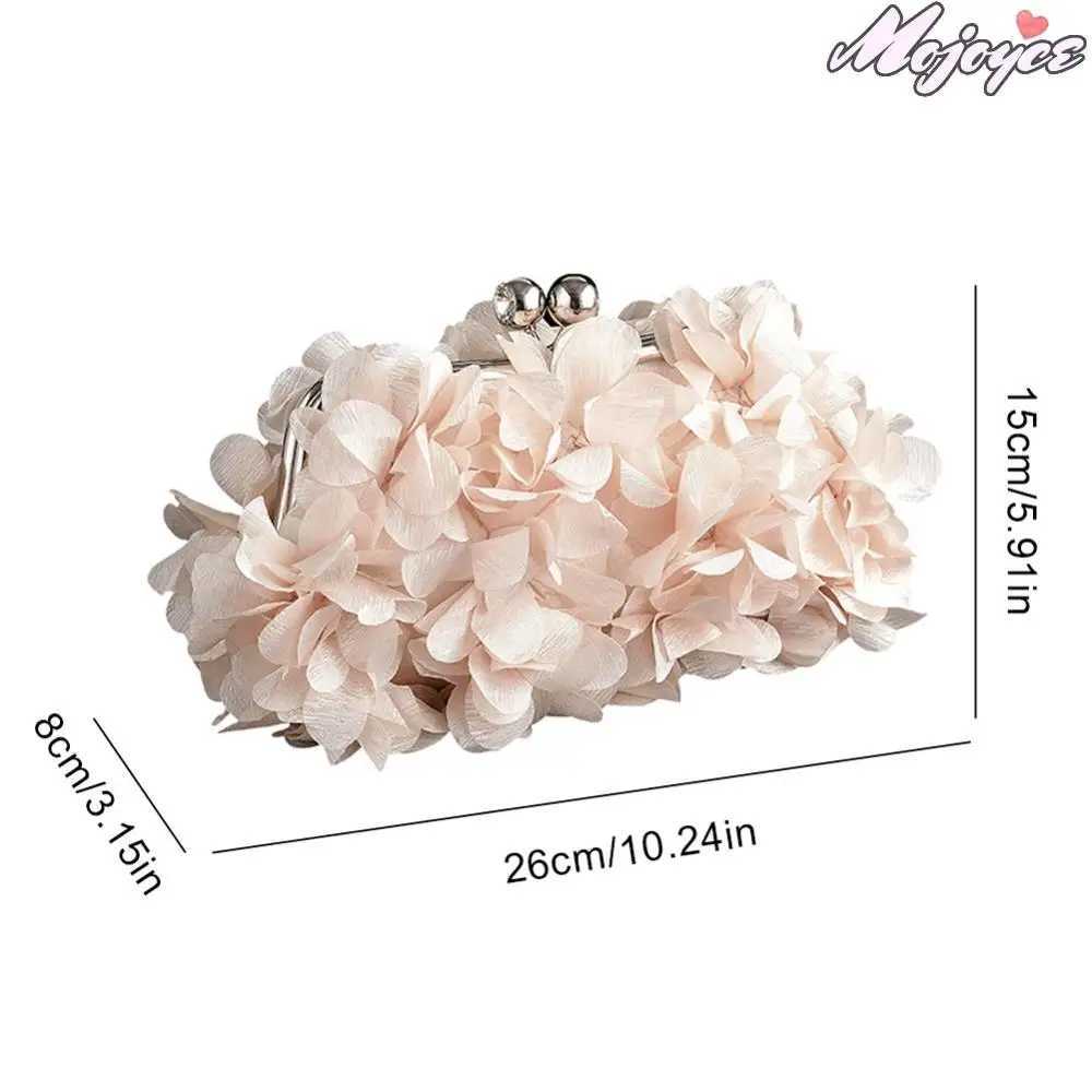 Artificial Flowers Elegant Banquet Bag Solid Color Stylish Handbag Floral Evening Clutch Purse Large Capacity Wedding Party Bags Z250618