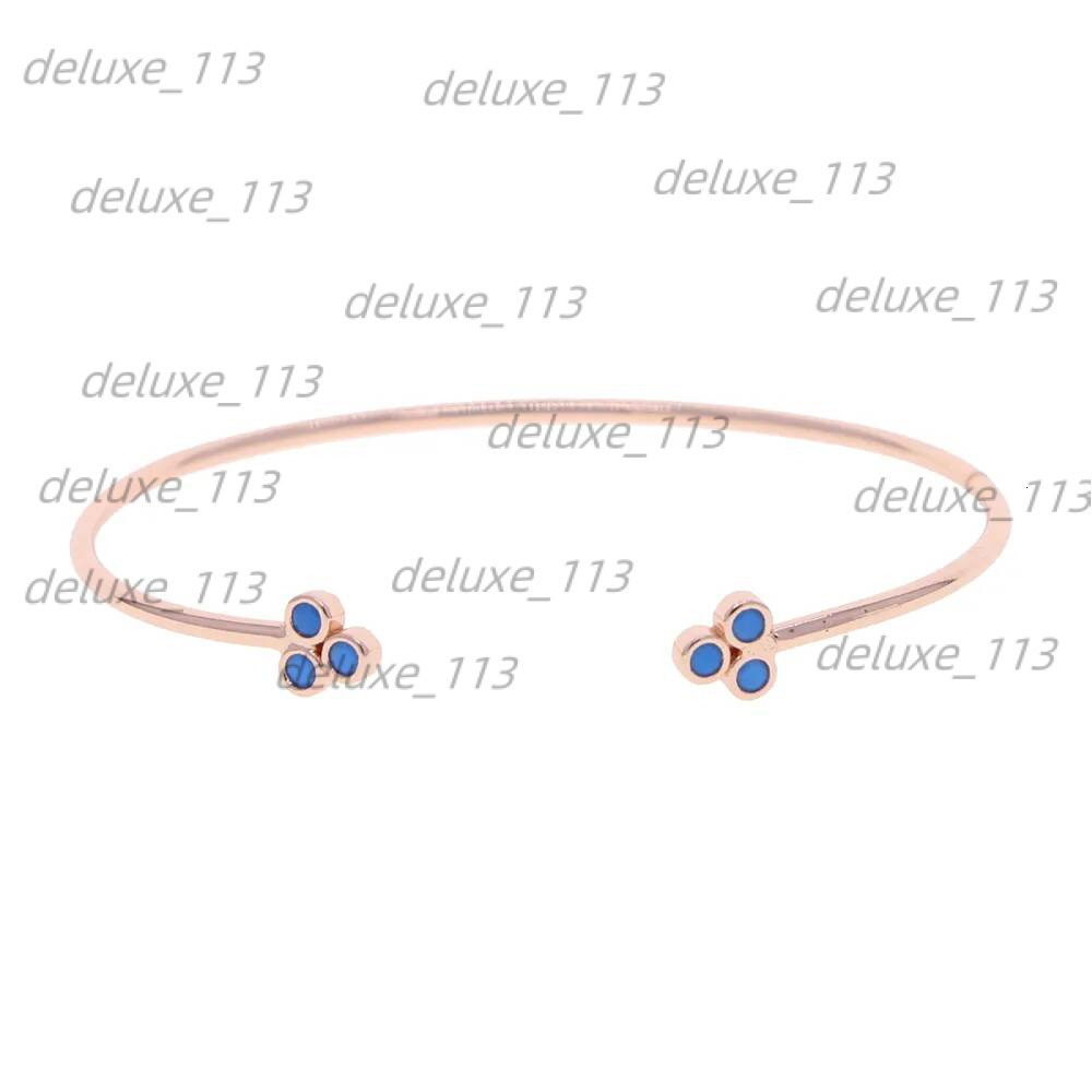 Simple Round Tube Bracelet Jewelry With Gold Sier Color Plated Open Band Enamel Flower Leaf Charm Free Size Bangle