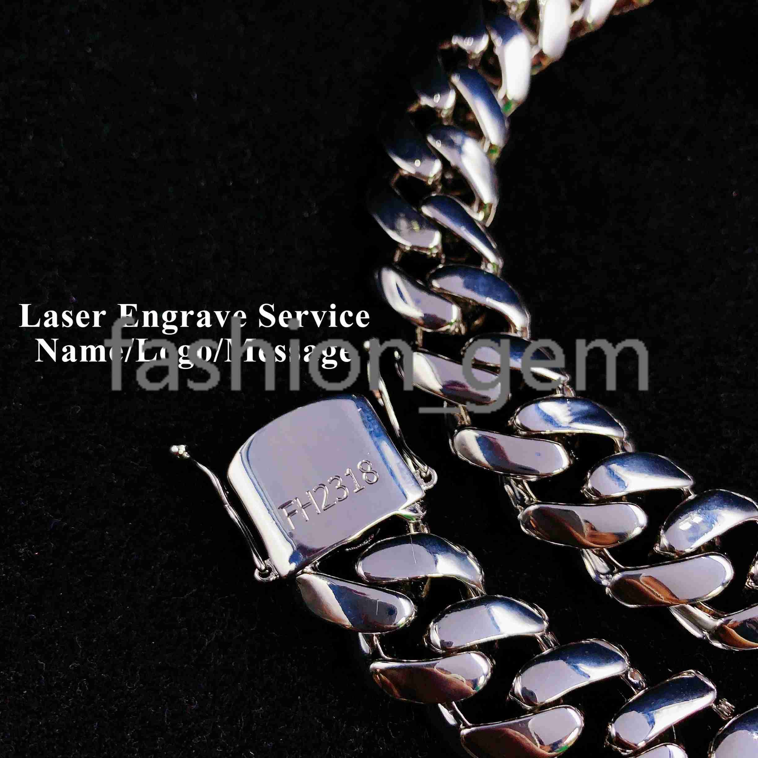 Jewelry Plain Cuban Chain VVS Moissanite Iced Out Box Cuban Link Chain Rapper Hip Hop Necklace Rock