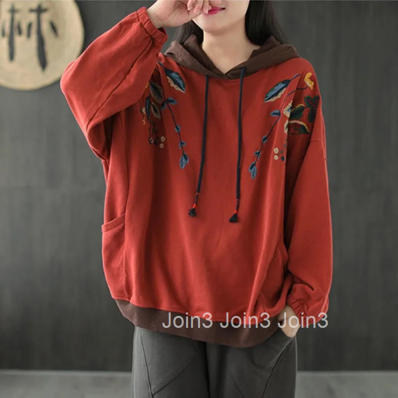 Red Hoodies Hip Hop Embroidered Hooded Top Grunge 2025 Womens Sweatshirt Baggy Sport Loose with Orint on Emo Xxl Woman Clothing