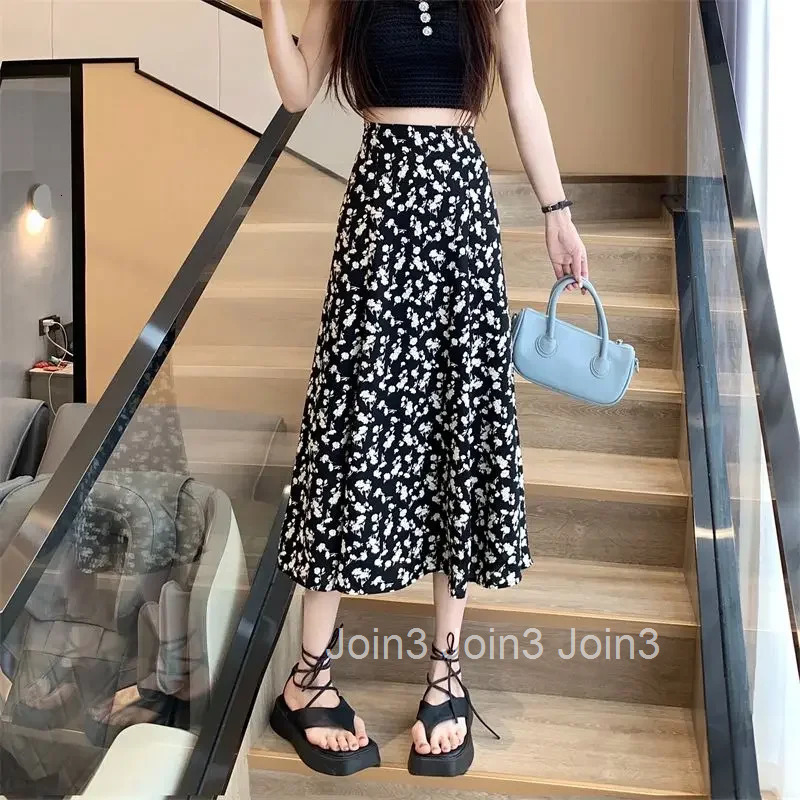 Patchwork Skirts for Women Floral Midi Clothing Sales Harajuku Vintage V New in Y2k High Quality Trend 2025 A Line Woman Skirt