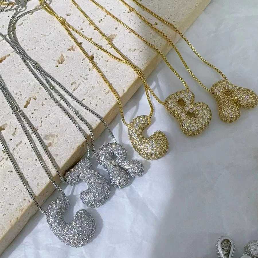 Fashion Hot Selling 26 English Letter Alphabet Cubic Zircon Pendant Adjustable Necklace For Women Exquisite Luxury Charm Jewelry W250618