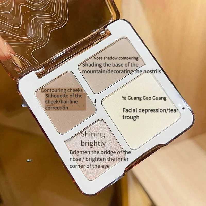 TATIBEAUTY Four Color Contouring Tray Highlight Contouring - Body Tray Matte Shine Powder Highlight Solid Contouring XJ250618